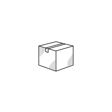 Delivery box parcel outline icon for shipping logistics with e commerce Stockillustratie