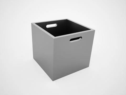 Delivery box rendered black and white Stock Illustration
