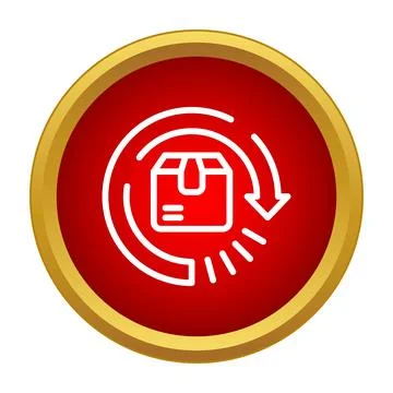 Delivery box returning arrow processing loop icon Ilustração Stock
