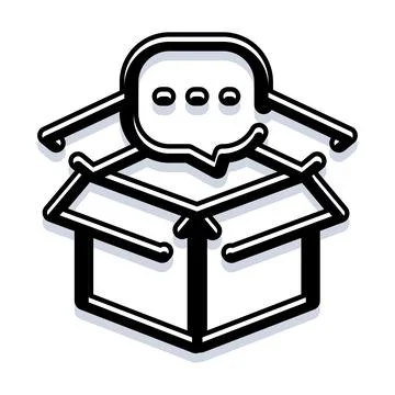 Delivery box sending message concept illustration Stock Illustration