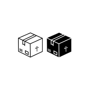 Delivery box, tracking order icon. Parcel, package on isolated background. Ep Stock Illustration