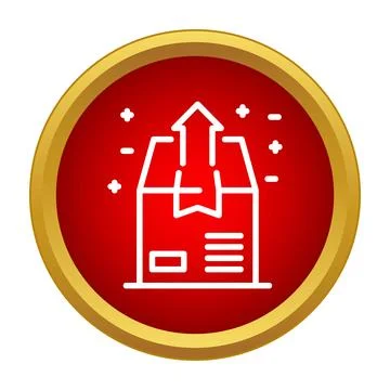 Delivery box upload shipping process icon Stock Illustration