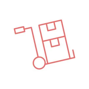 Delivery boxes inside cart line style icon vector design 스톡 일러스트