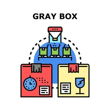 Delivery boxes logistics working on conveyor belt Illustrazione stock