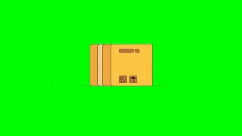 Delivery Boxes Popping Up on Green Background Stock Footage 333243954
