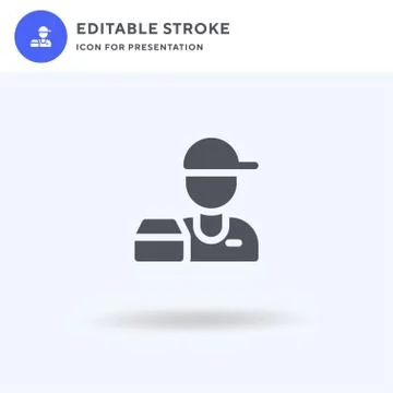 Delivery Boy icon vector, filled flat sign, solid pictogram isolated on white イラスト素材