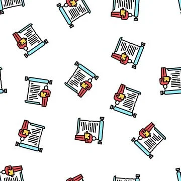 Delivery boy with list vector seamless pattern Stock Illustration