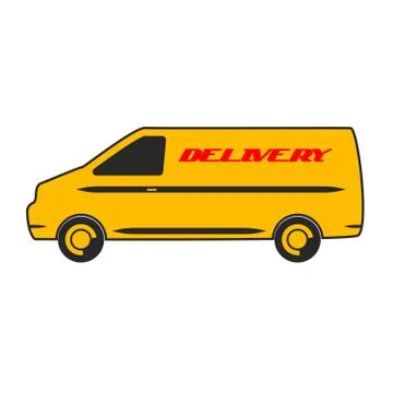 Delivery car in flat design. Stock Illustration
