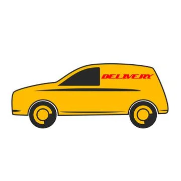 Delivery car in flat design. Stock Illustration