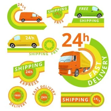 Delivery car set Stock-Illustration