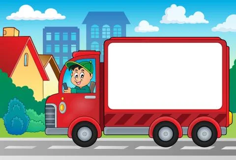 Delivery car theme image - eps10 vector illustration. Illustrazione stock