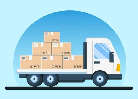 Delivery car vector illustration. Stock Illustration