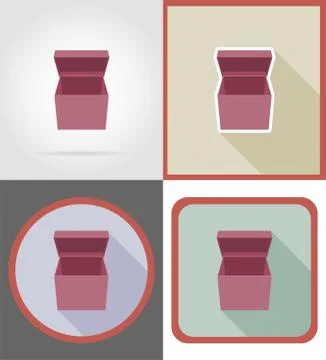 Delivery cardboard box flat icons vector illustration Stock Illustration
