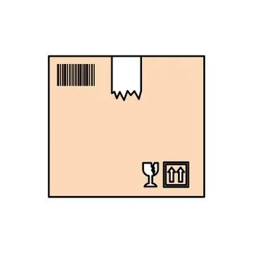 Delivery cardboard box イラスト素材