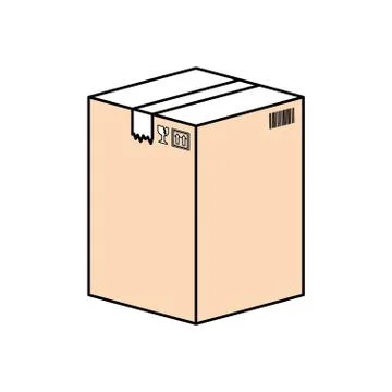 Delivery cardboard box Illustrazione stock