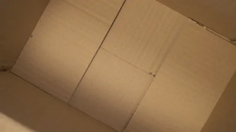Delivery cardboard box from the inside close-up. Empty open pack 库存影片 141378181