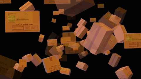 Delivery cardboard box particle loop animation Vídeos de archivo 160245056