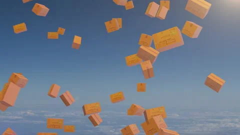 Delivery cardboard box particle loop animation Vídeos de archivo 160246555