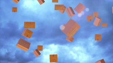Delivery cardboard box particle loop animation 库存影片 160246588