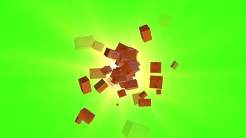 Delivery cardboard box particle loop animation Stockbeeldmateriaal 160246946