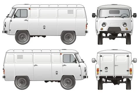 Delivery / cargo van 4x4 Stock Illustration