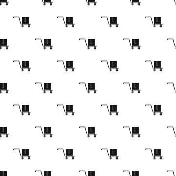 Delivery cart with box pattern Stock Illustration