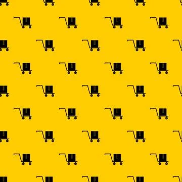 Delivery cart with box pattern Illustrazione stock