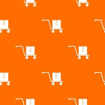 Delivery cart with box pattern seamless Stockillustratie