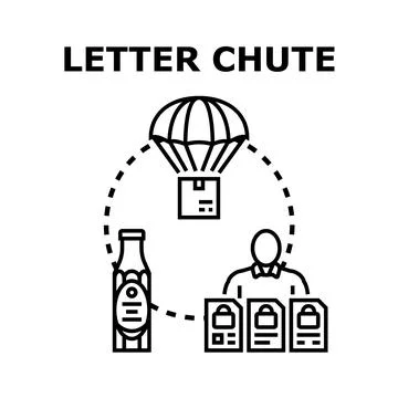 Delivery chute concept with parcel and digital data Stock Illustration