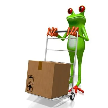 Delivery concept with 3D frog Illustrazione stock
