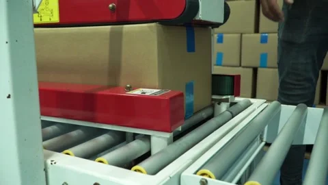 Delivery concept. Boxes on pallets in warehouse Stock-Footage 134552874
