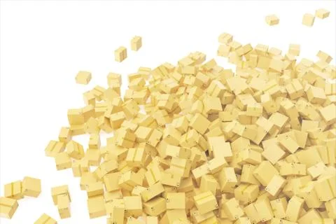 Delivery concept. Cardboard boxes background. Space for text. 3d rendering Stock Illustration