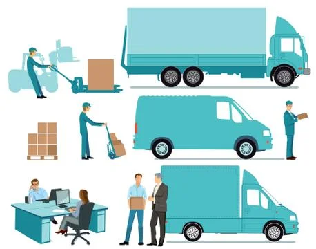 Delivery Concept, freight, transportation Stock Illustration