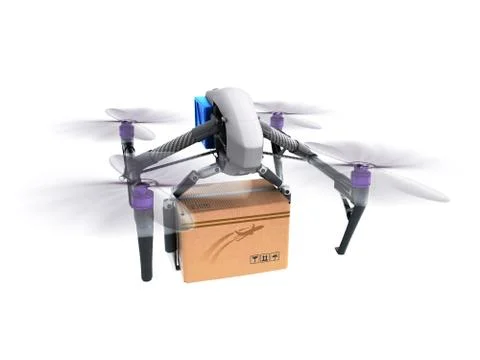 Delivery conceptGeneric Design Remote Control Air Drone Flying Craft Box Post Stock Illustration