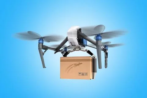 Delivery conceptGeneric Design Remote Control Air Drone Flying Craft Box Post Stock Illustration