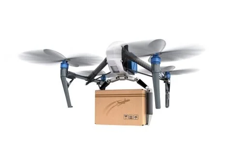 Delivery conceptGeneric Design Remote Control Air Drone Flying Craft Box Post Stock Illustration