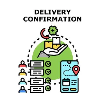 Delivery confirmation concept for secure parcel tracking Stock Illustration