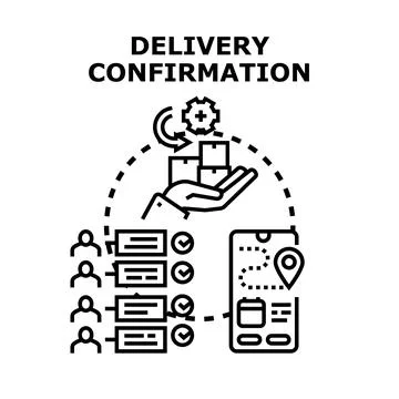 Delivery confirmation concept for secure parcel tracking Stock Illustration
