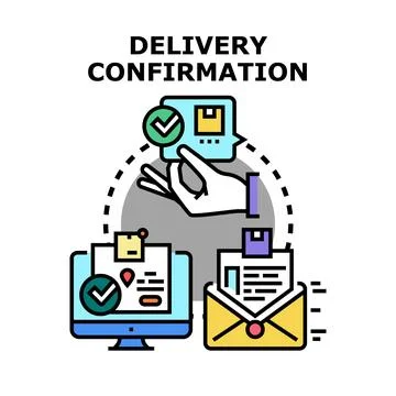 Delivery confirmation document and digital notification concept Stock Illustration