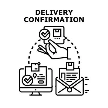 Delivery confirmation document and digital notification concept Stock Illustration