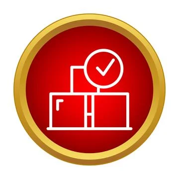 Delivery confirmation icon checking package logistics status Stock Illustration