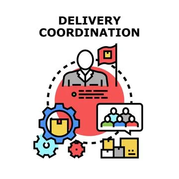 Delivery coordination process with logistics management team Illustration