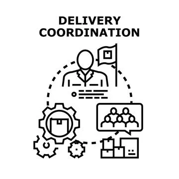 Delivery coordination process with logistics management team Illustration