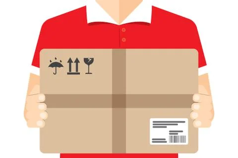 Delivery courier, background Illustrazione stock