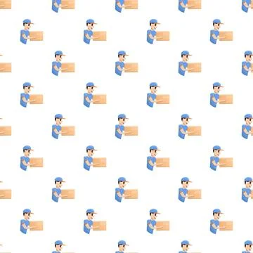 Delivery courier cartoon pattern for shipping logistics イラスト素材