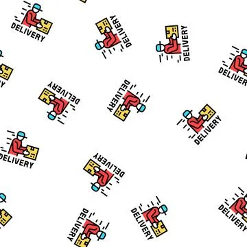 Delivery courier free shipping vector seamless pattern Illustrazione stock