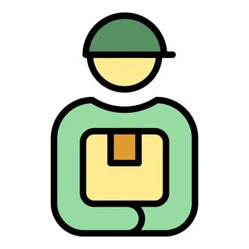 Delivery courier icon vector flat 스톡 일러스트