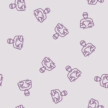 Delivery courier line seamless pattern Stock Illustration