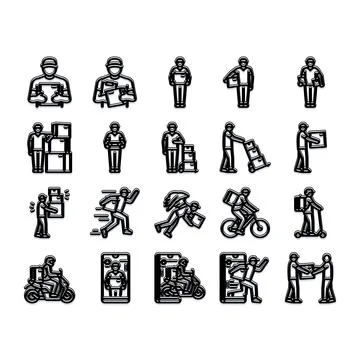 Delivery courier logistics service presenting different transport methods イラスト素材