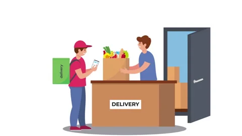 Delivery Courier Service Background Stock Footage 288516969